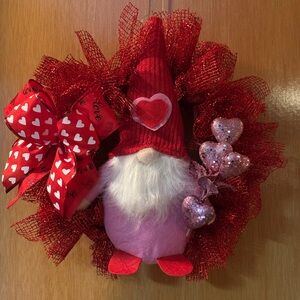 Red Holiday Gnome Wreath